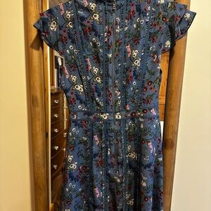 Alice + Olivia Blue Floral Mini Dress